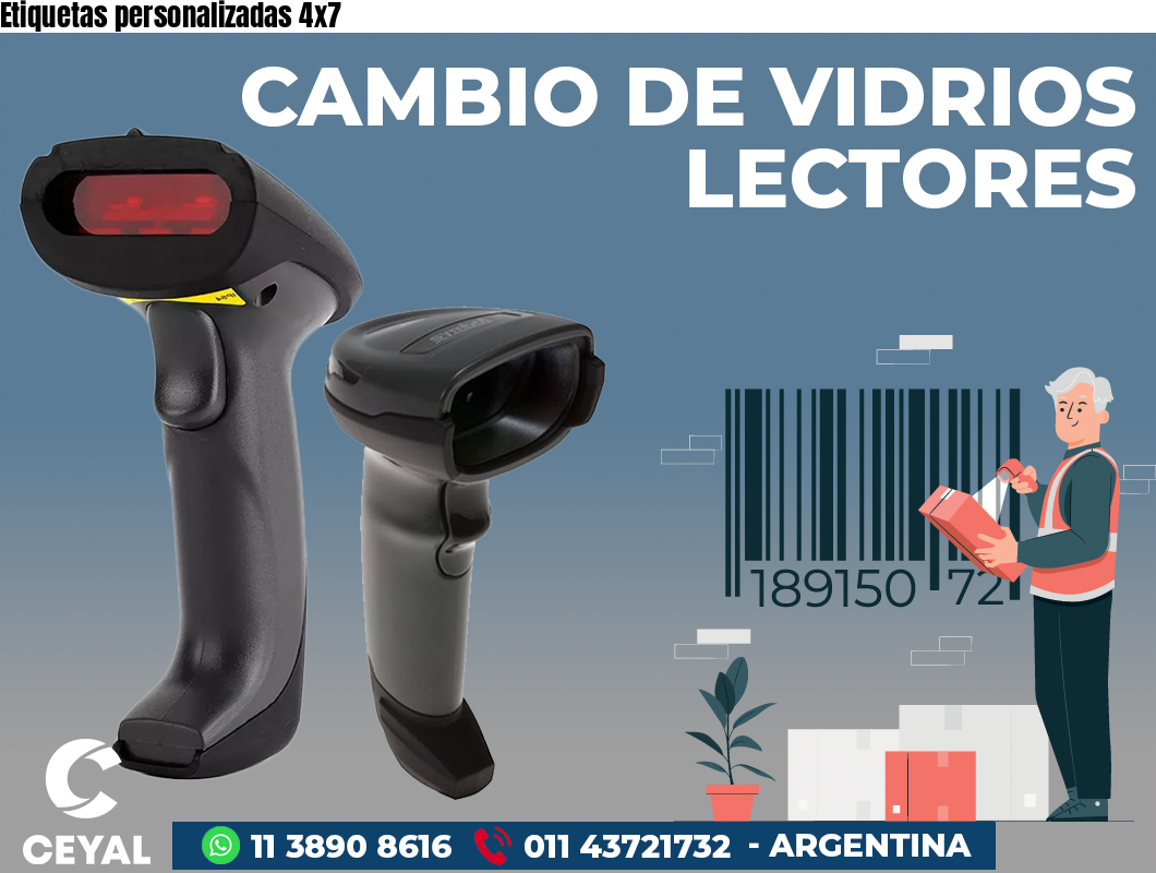 Etiquetas personalizadas 4x7 