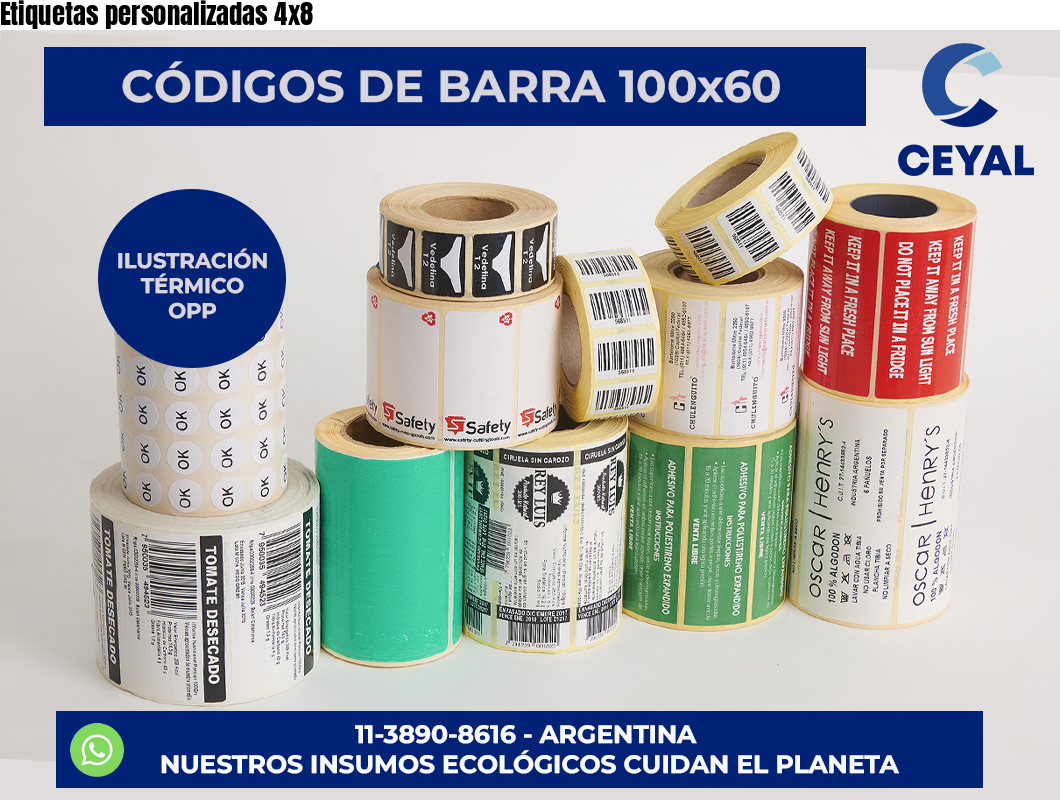 Etiquetas personalizadas 4×8