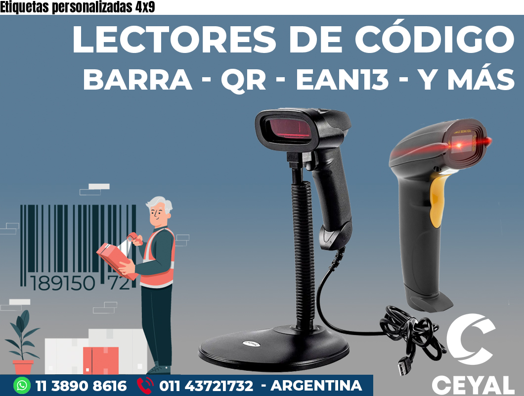 Etiquetas personalizadas 4x9 