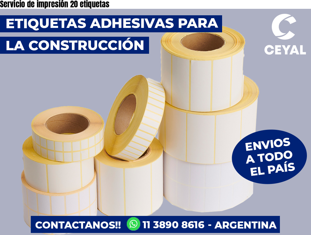 Servicio de impresión 20 etiquetas