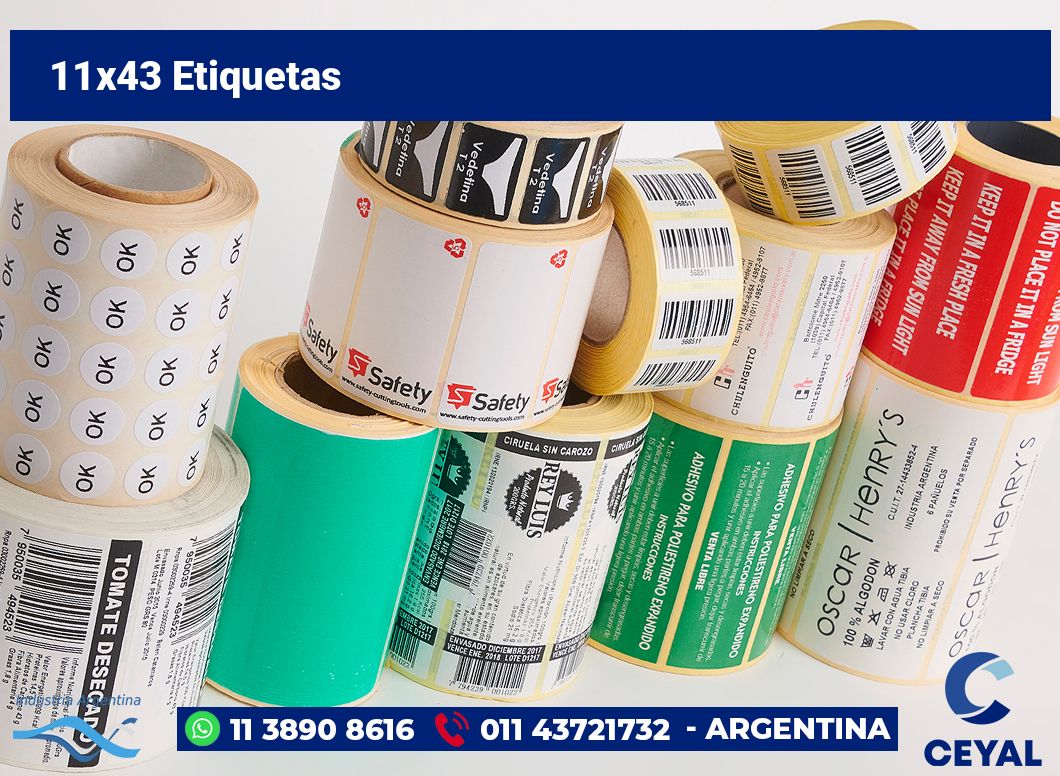 11×43 Etiquetas