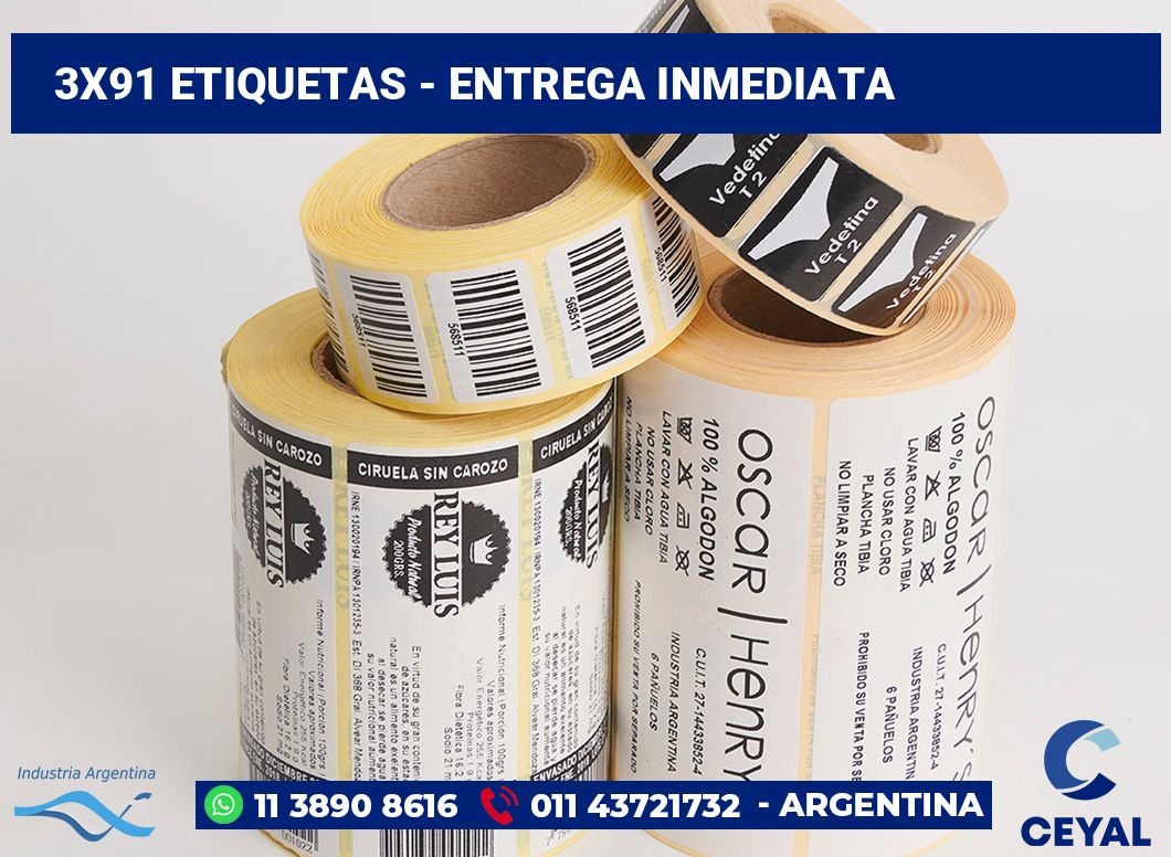 3x91 Etiquetas
