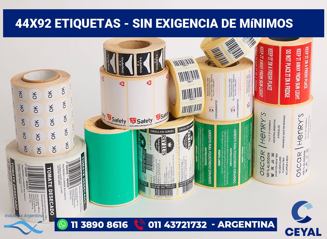 44×92 Etiquetas