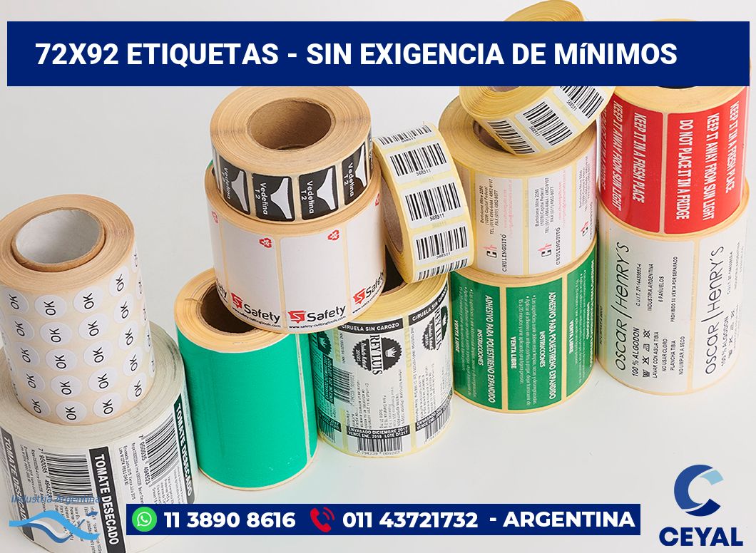 72x92 Etiquetas