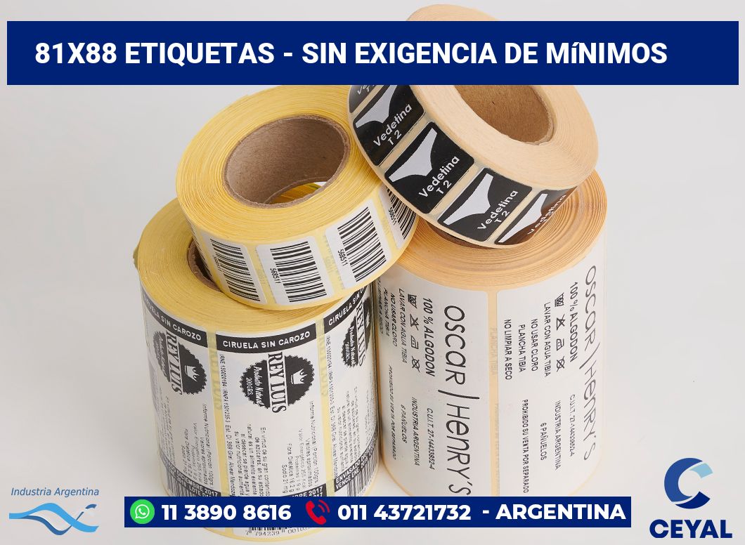 81x88 Etiquetas