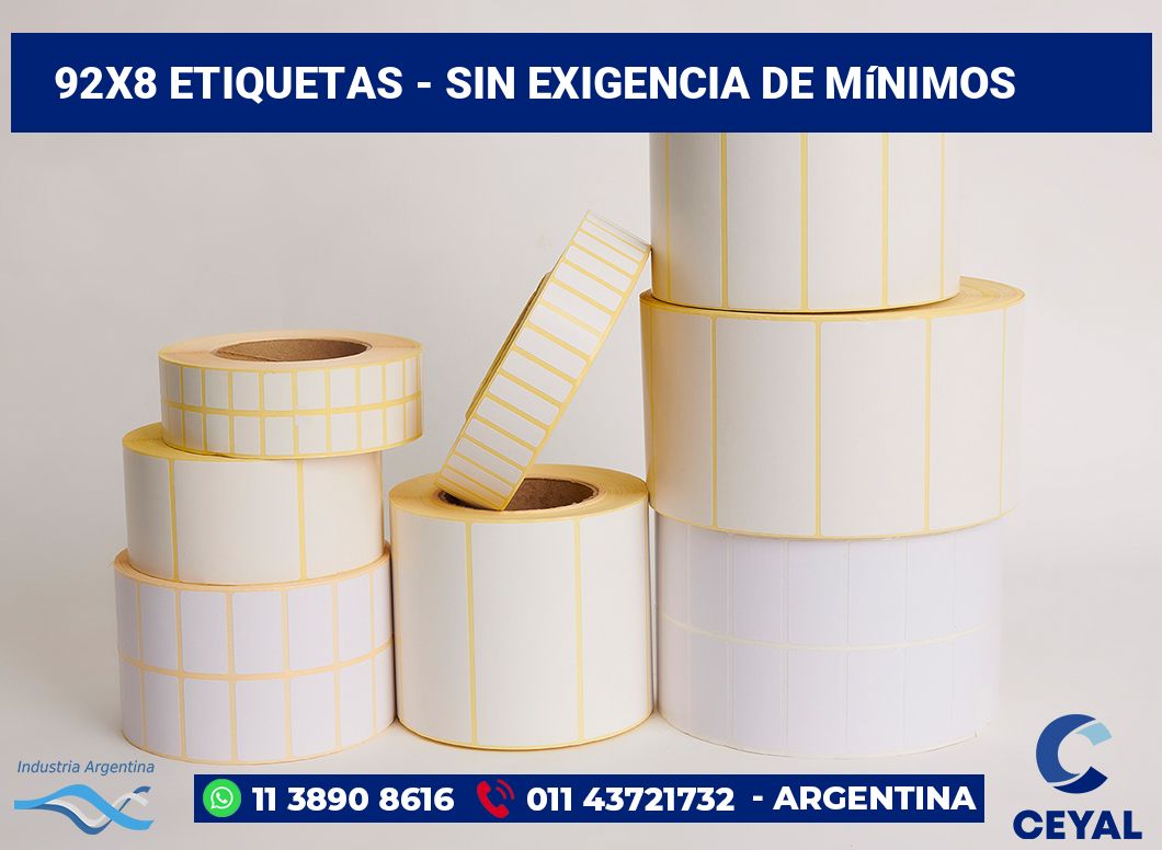 92x8 Etiquetas