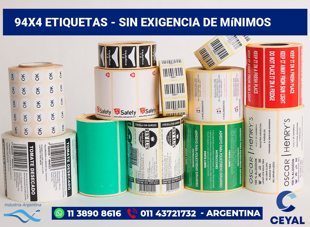 94x4 Etiquetas