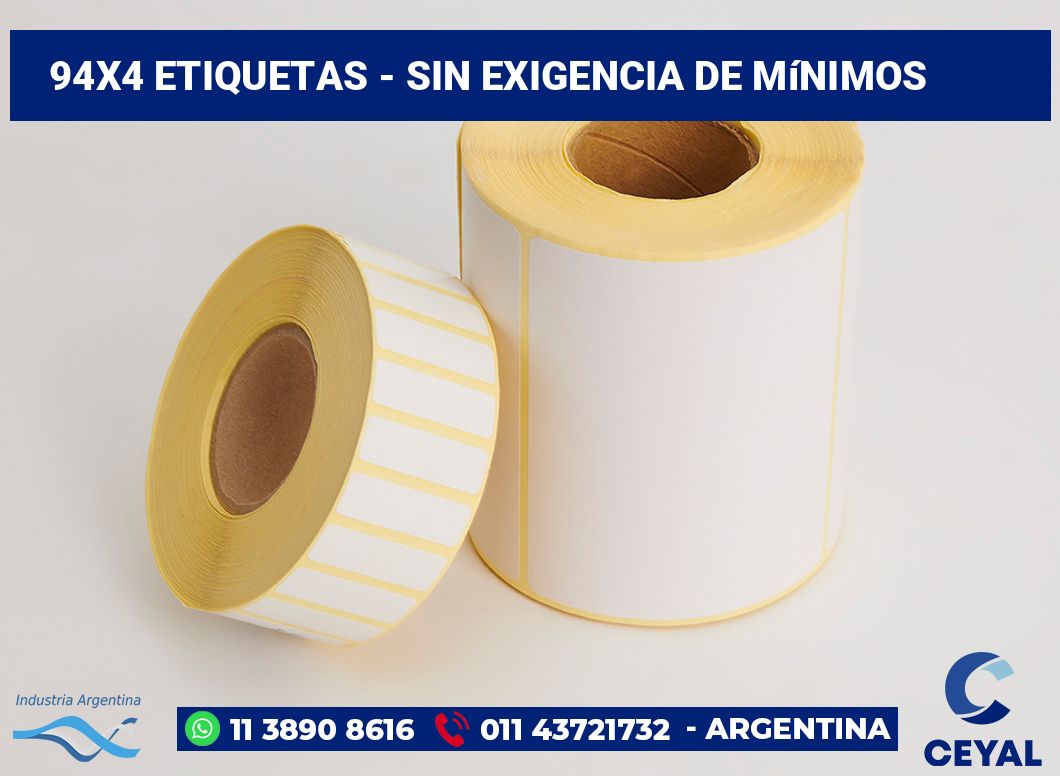 94×4 Etiquetas