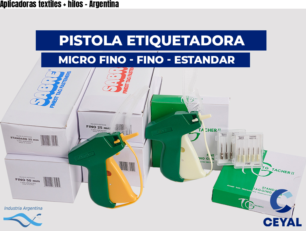 Aplicadoras textiles + hilos - Argentina