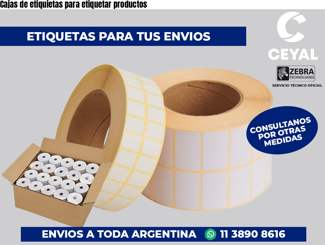 Cajas de etiquietas para etiquetar productos