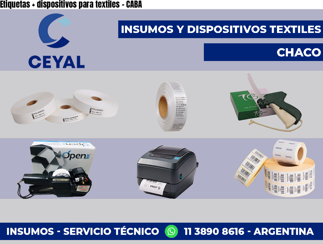 Etiquetas + dispositivos para textiles - CABA