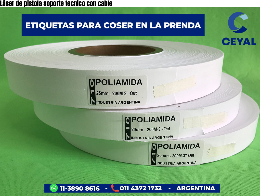 Láser de pistola soporte tecnico con cable