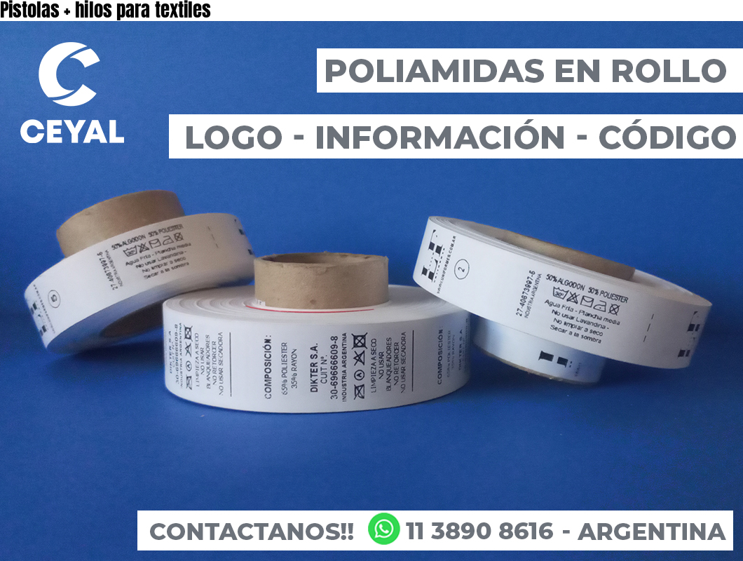 Pistolas + hilos para textiles