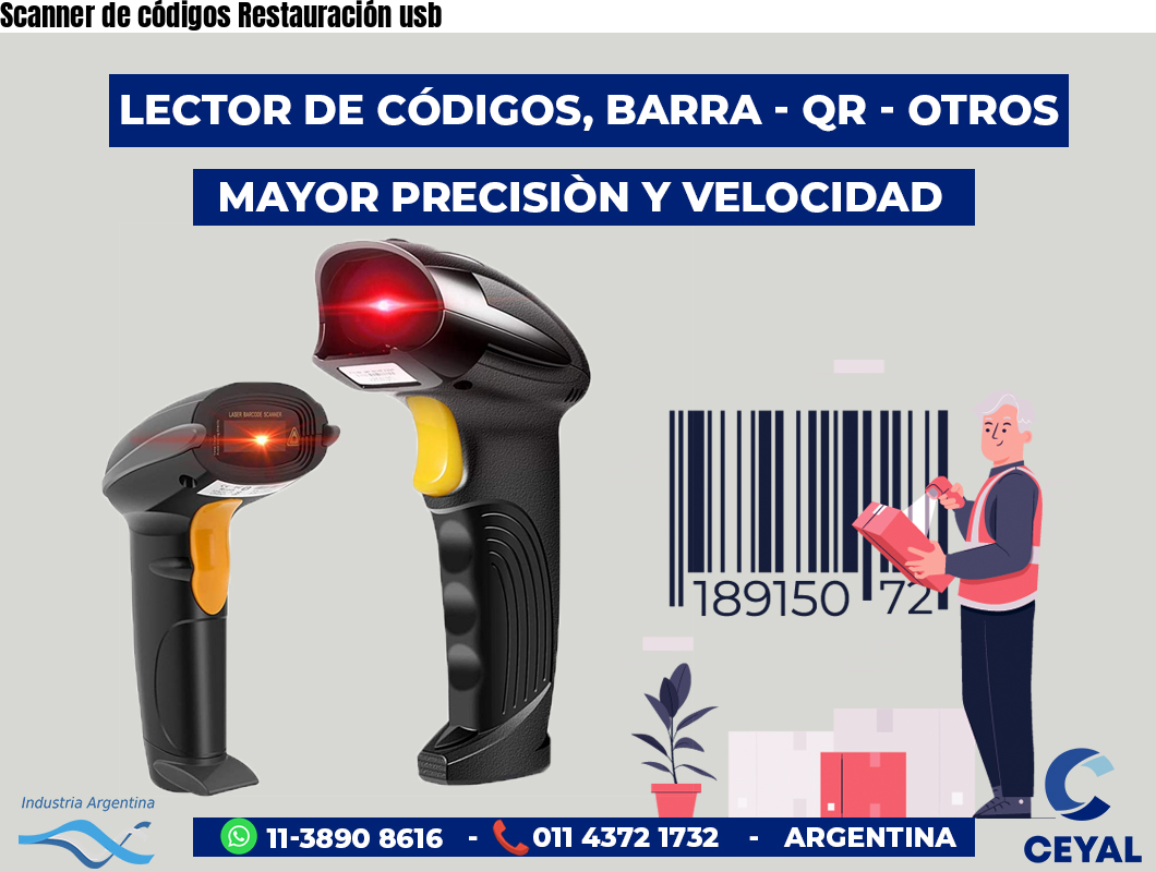 Scanner de códigos Restauración usb