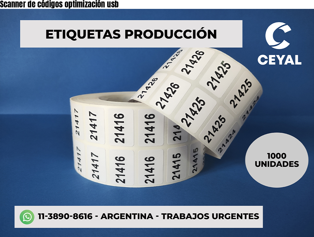 Scanner de códigos optimización usb