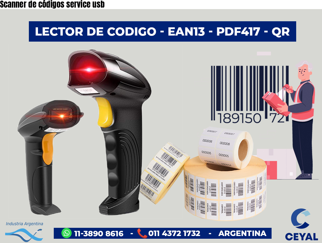 Scanner de códigos service usb