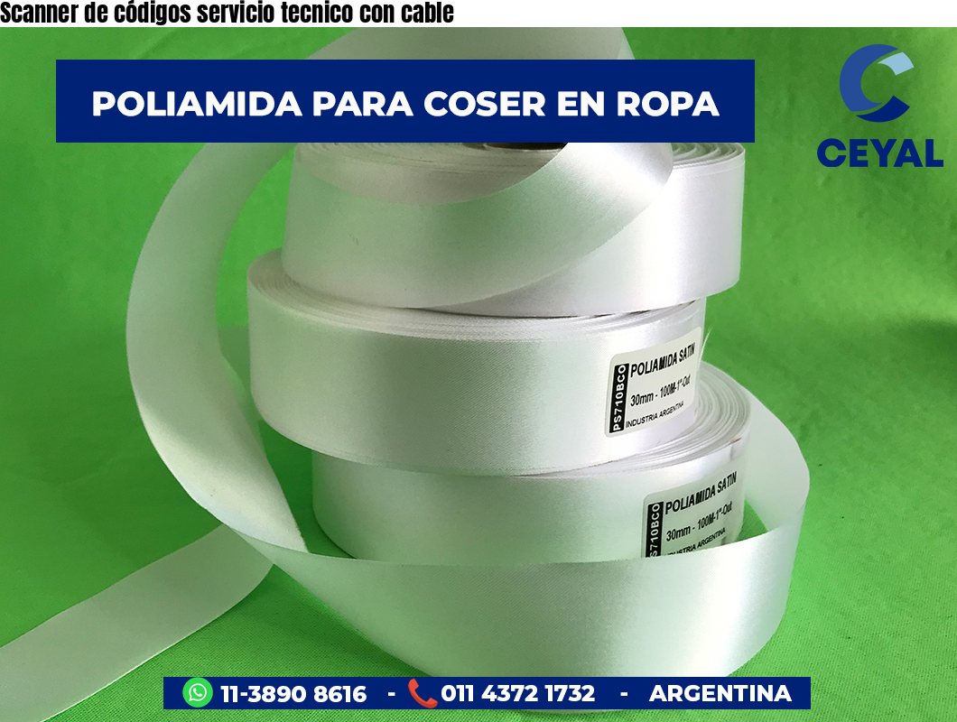 Scanner de códigos servicio tecnico con cable