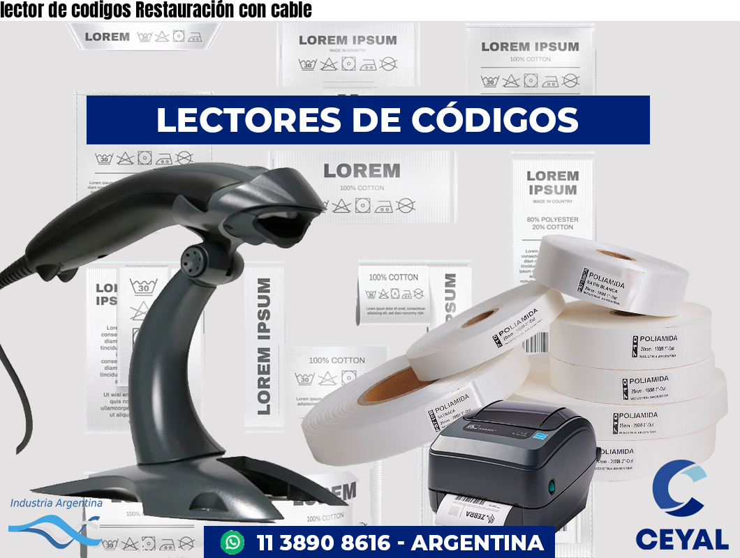 lector de codigos Restauración con cable