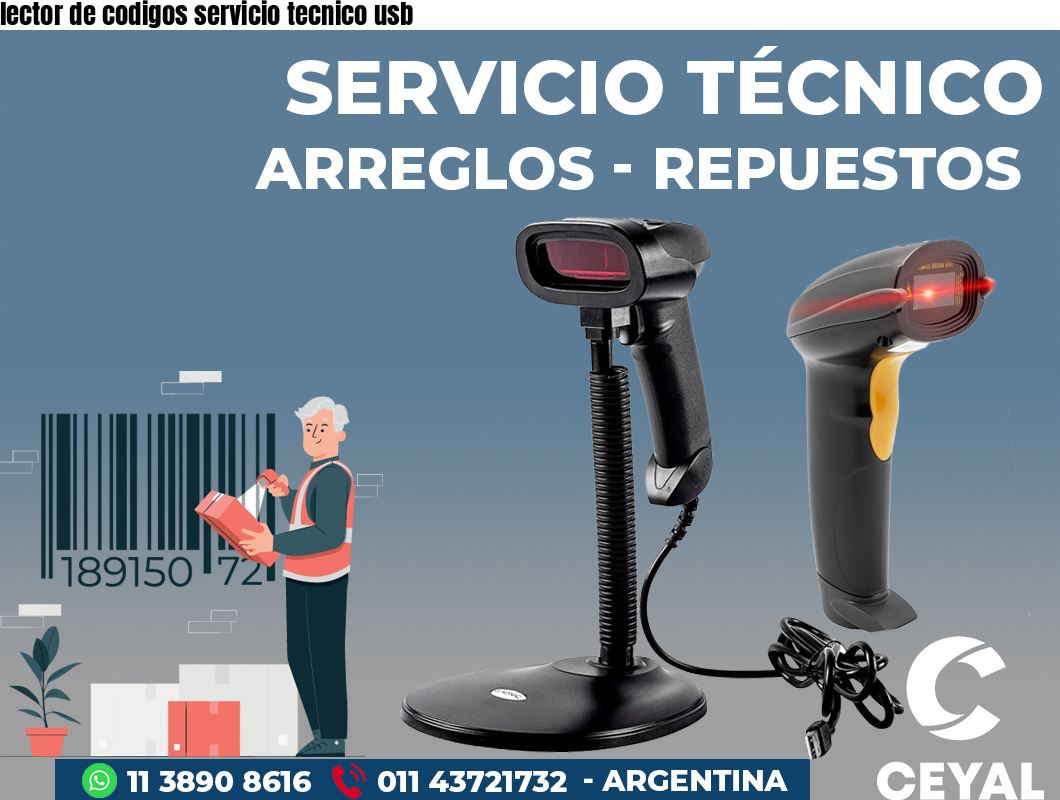 lector de codigos servicio tecnico usb