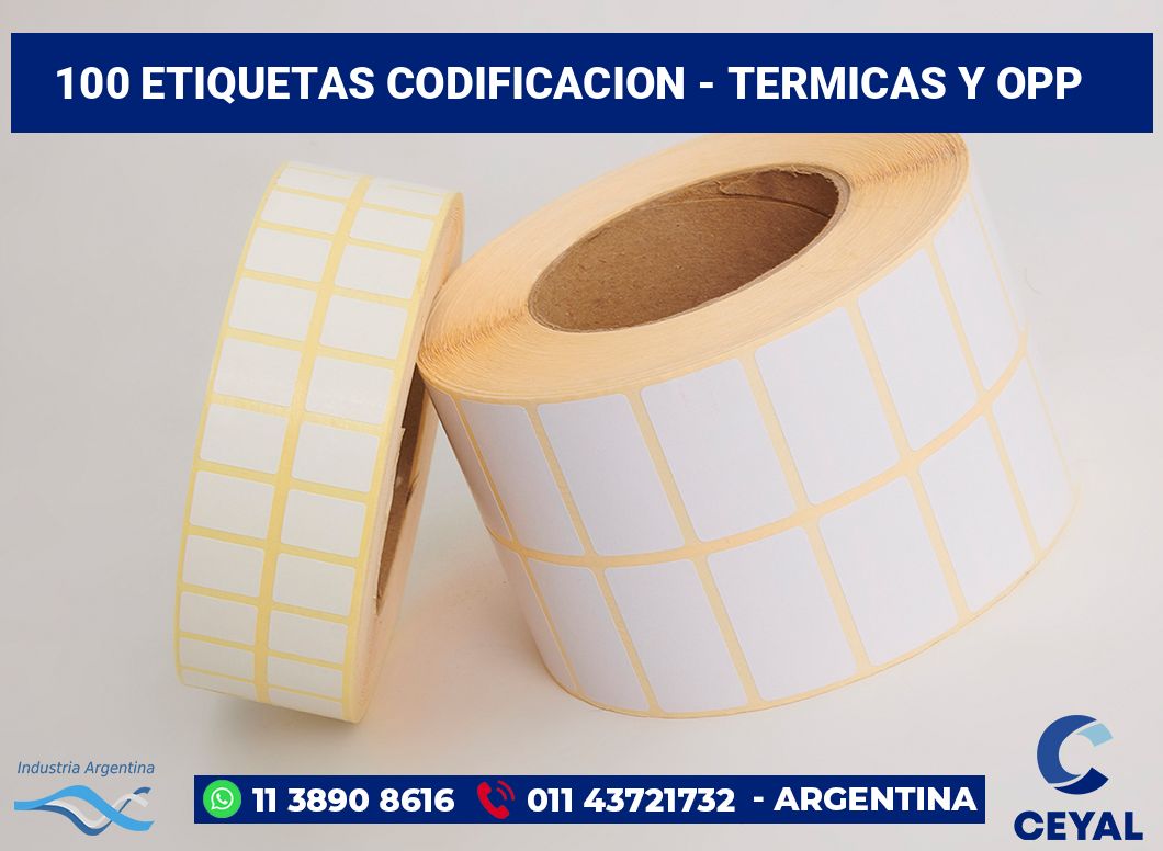 100 Etiquetas codificacion - termicas y opp
