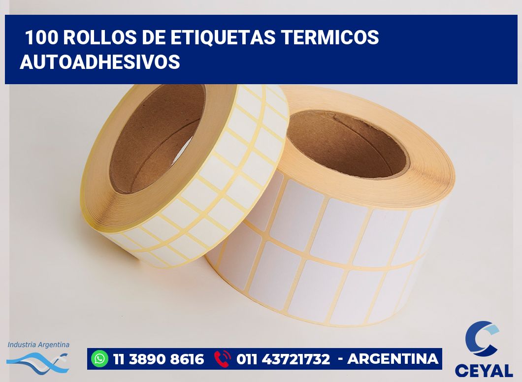 100 Rollos de etiquetas termicos autoadhesivos