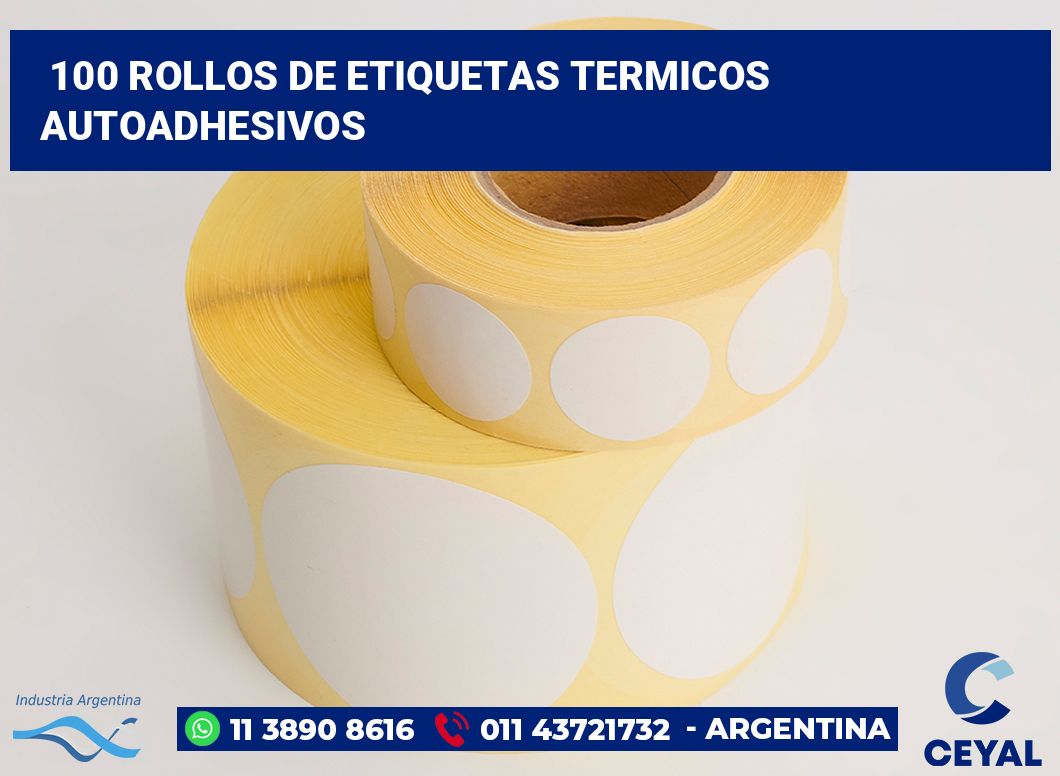 100 Rollos de etiquetas termicos autoadhesivos