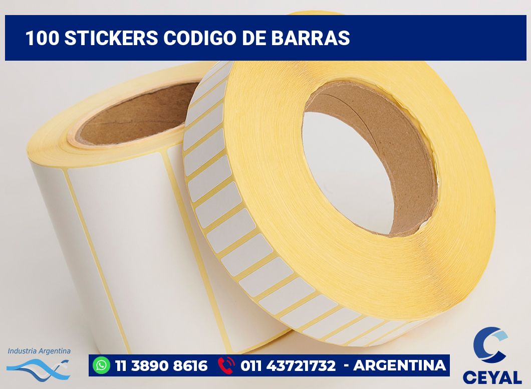100 Stickers codigo de barras
