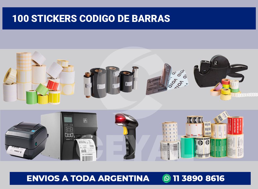 100 Stickers codigo de barras