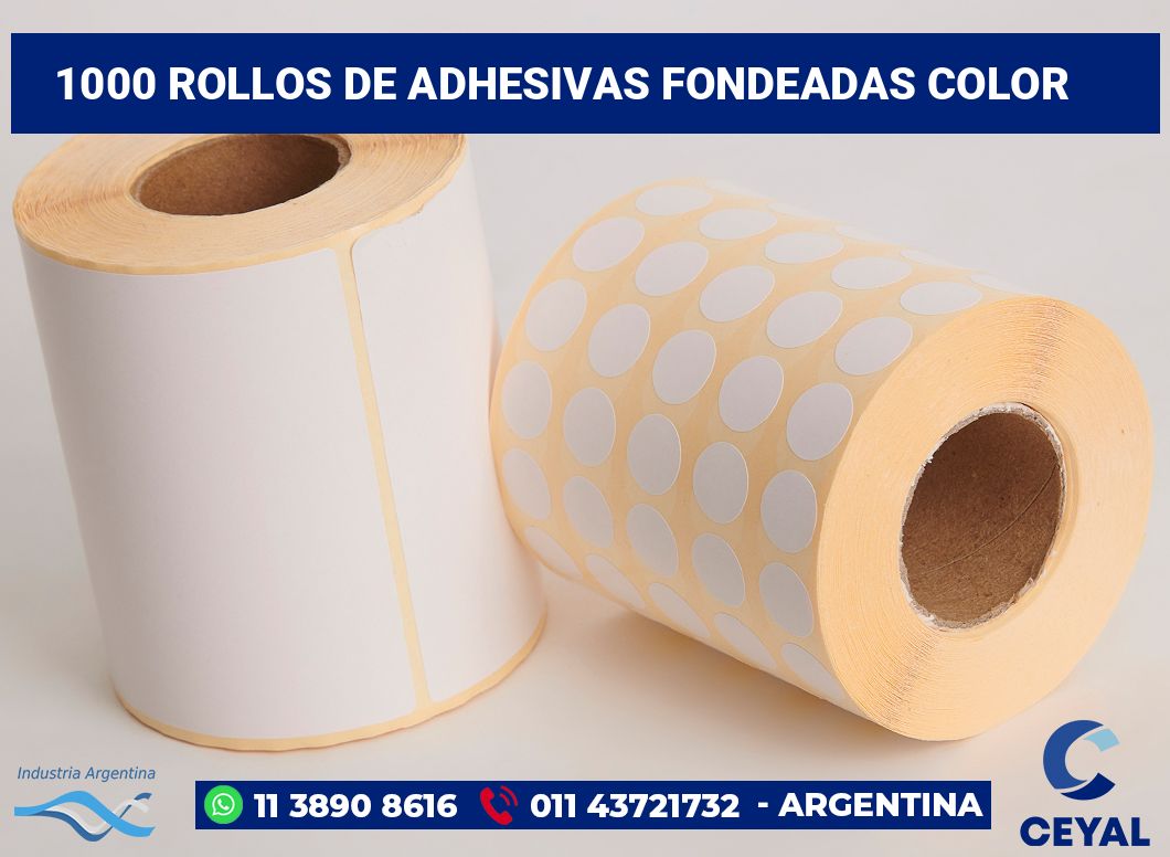 1000 Rollos de adhesivas fondeadas color