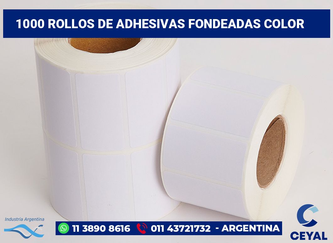 1000 Rollos de adhesivas fondeadas color