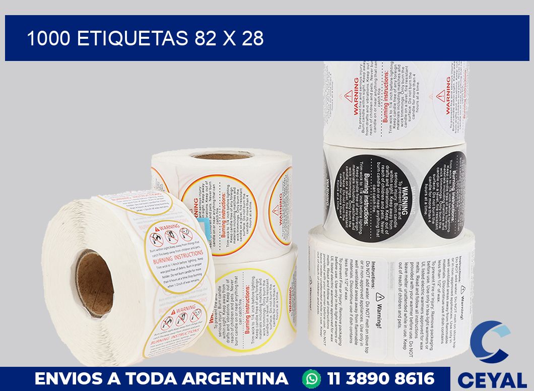 1000 etiquetas 82 x 28