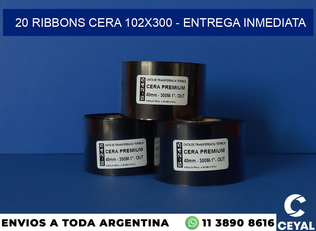 20 Ribbons cera 102×300 – Entrega inmediata