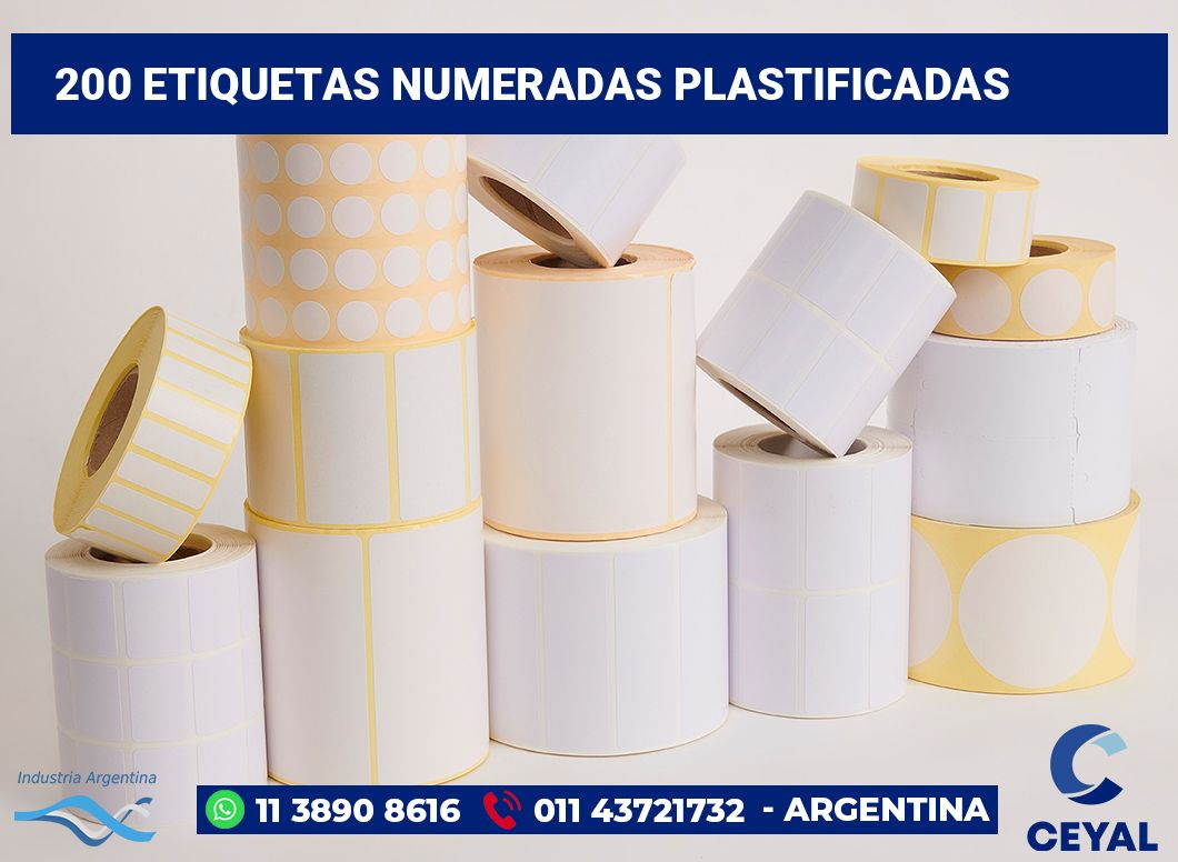 200 Etiquetas numeradas plastificadas