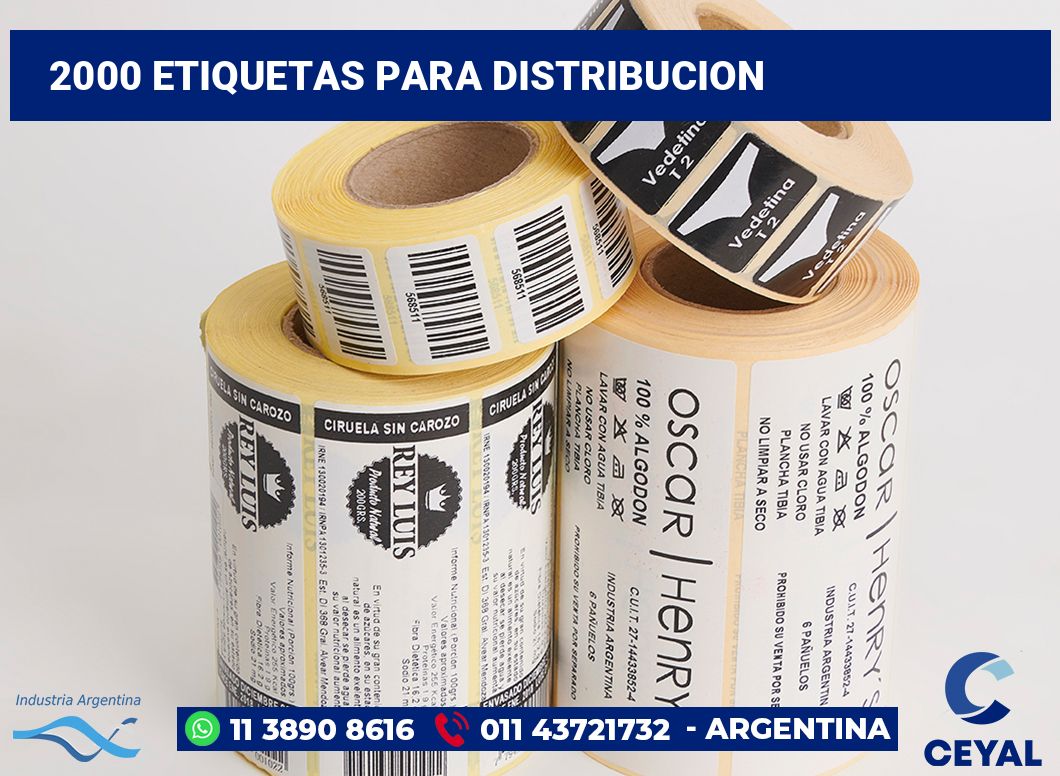 2000 Etiquetas para distribucion