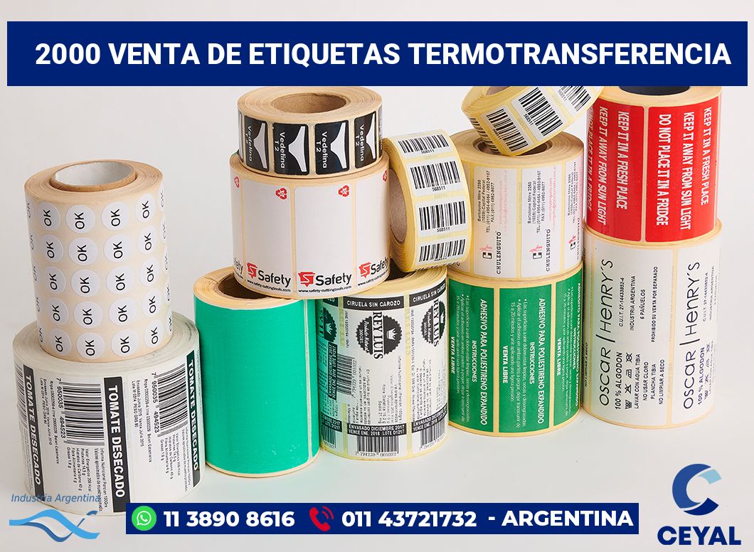 2000 Venta de etiquetas termotransferencia