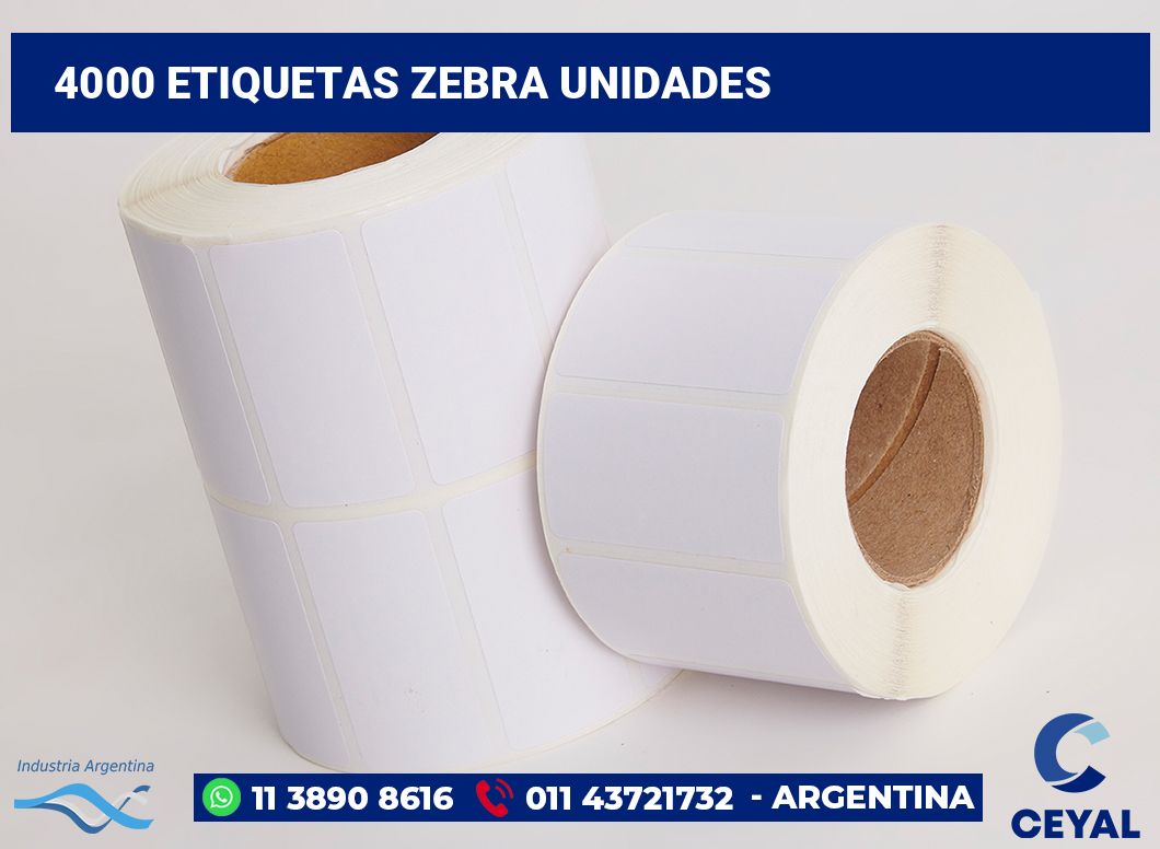 4000 Etiquetas zebra unidades