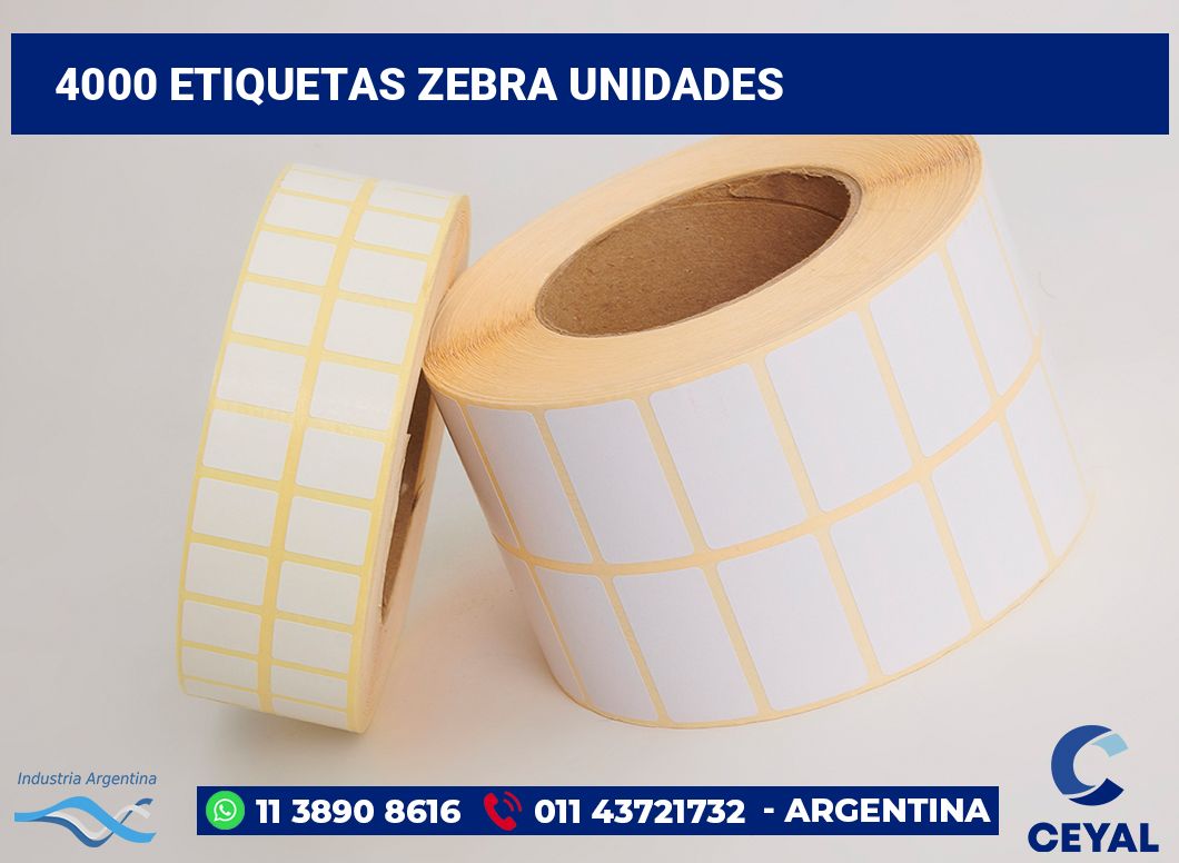 4000 Etiquetas zebra unidades