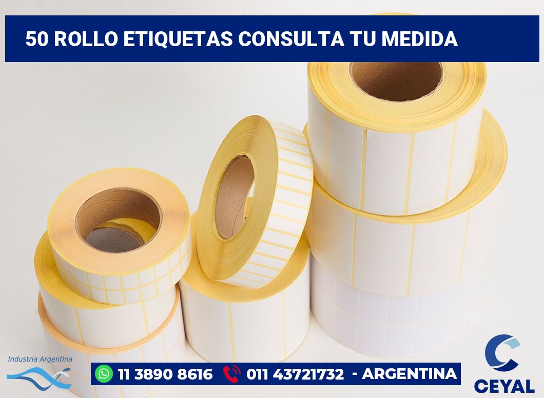 50 Rollo etiquetas consulta tu medida