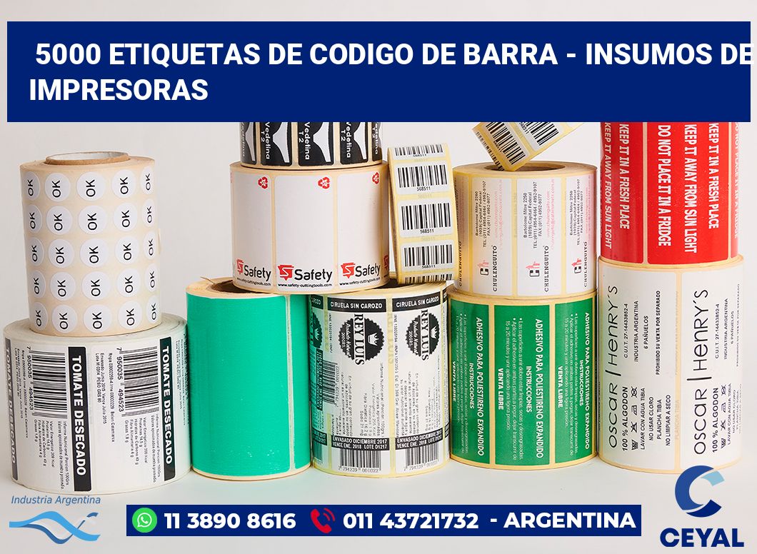 5000 Etiquetas de codigo de barra - insumos de impresoras