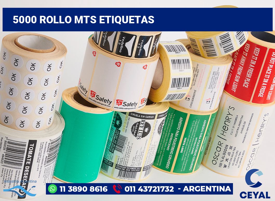 5000 Rollo mts etiquetas