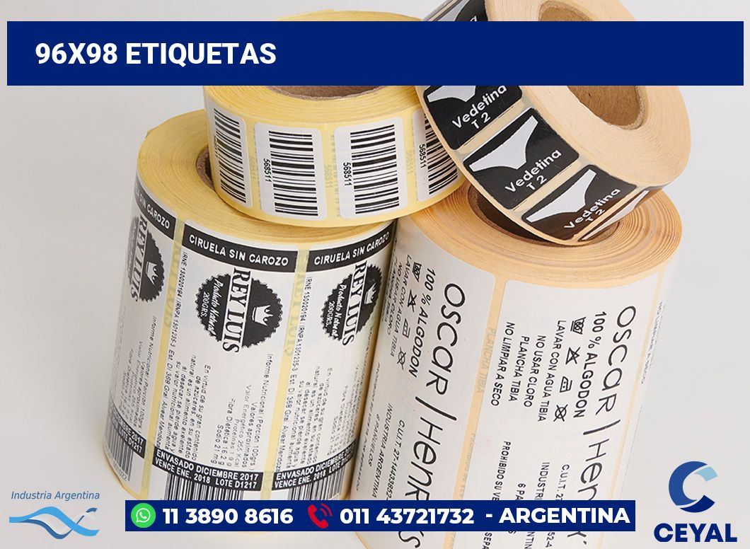 96x98 Etiquetas