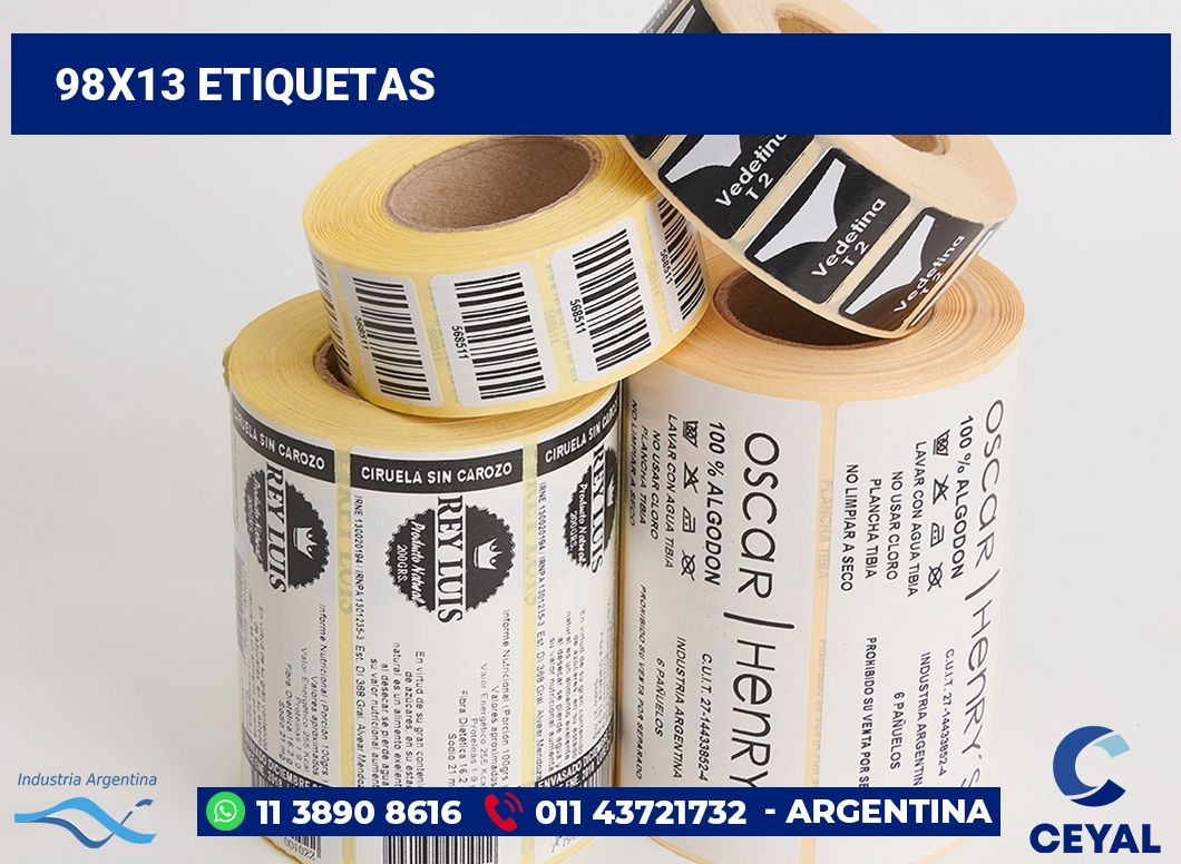98x13 Etiquetas