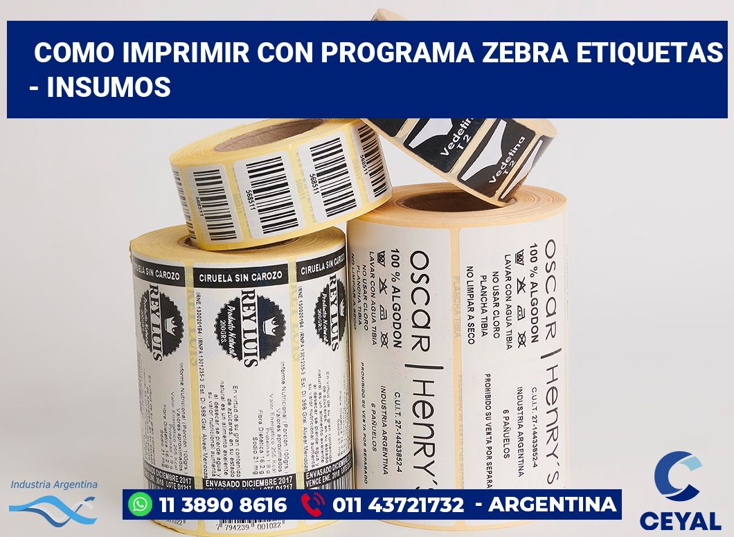 Como imprimir con programa zebra etiquetas - Insumos