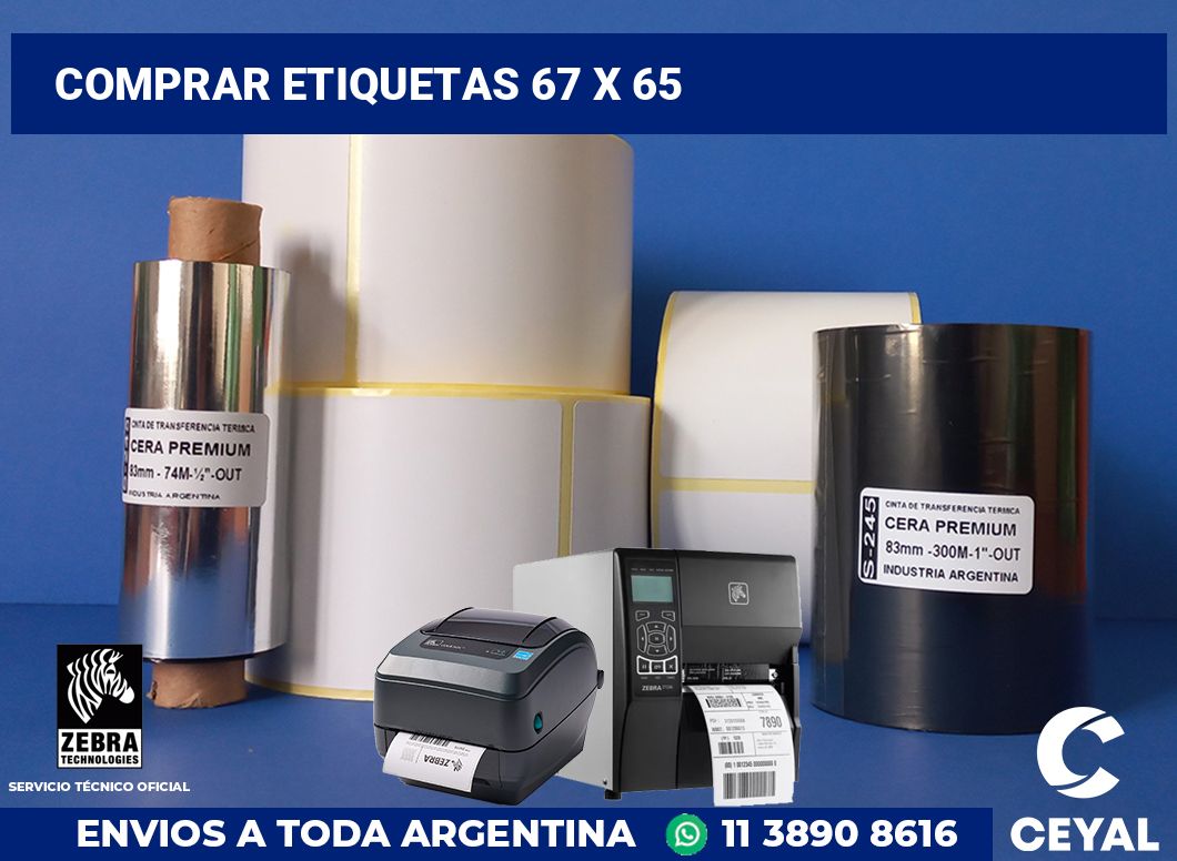 Comprar etiquetas 67 x 65