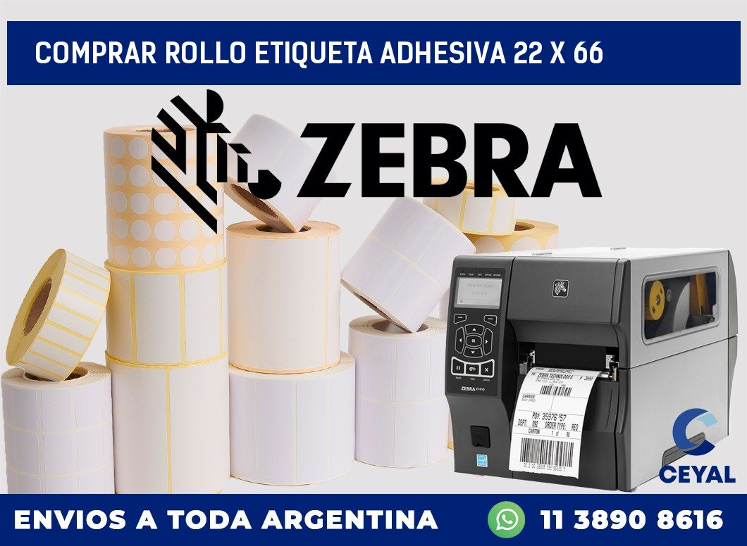 Comprar rollo etiqueta adhesiva 22 x 66