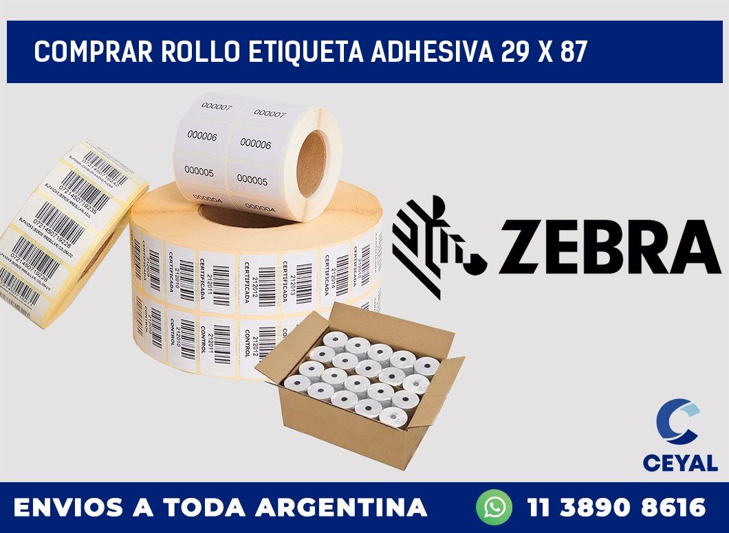 Comprar rollo etiqueta adhesiva 29 x 87