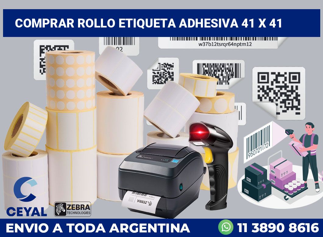 Comprar rollo etiqueta adhesiva 41 x 41