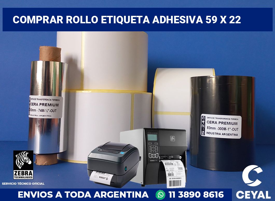 Comprar rollo etiqueta adhesiva 59 x 22