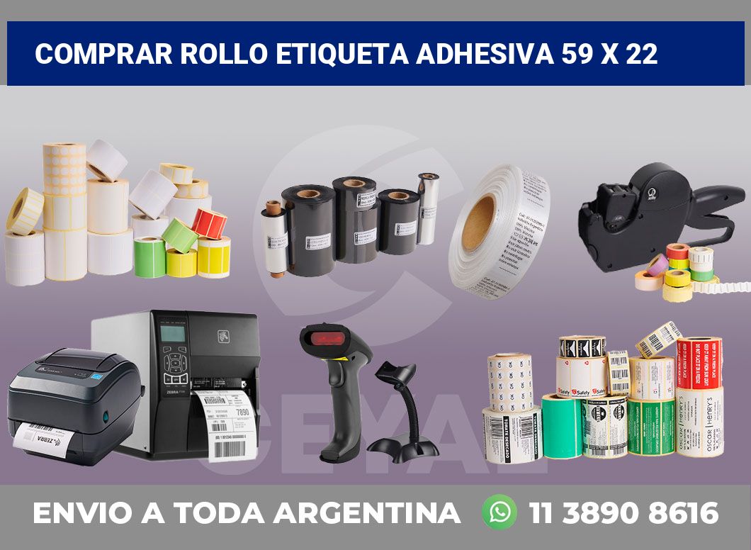 Comprar rollo etiqueta adhesiva 59 x 22
