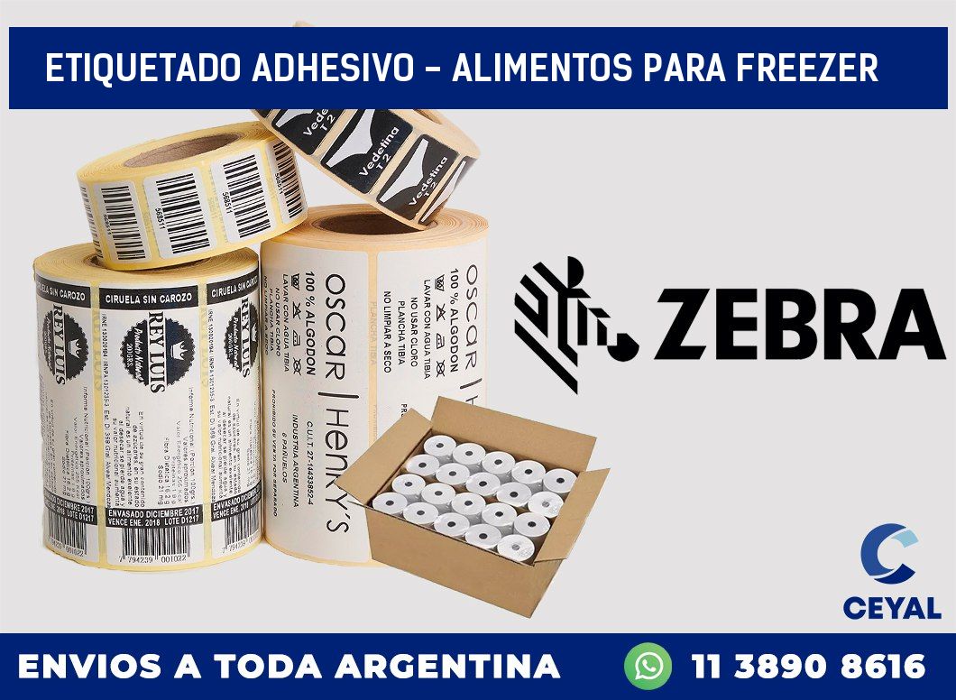 Etiquetado adhesivo – alimentos para freezer